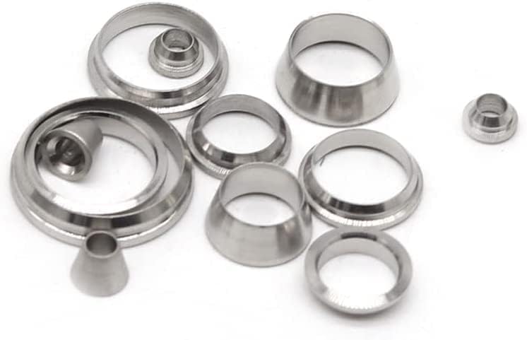 Yoebor Metalwork Stainless Steel 304 Compression Double Ferrule 3/16" Tube OD Sleeve Ring, Pack of 10 Pairs - Image 4